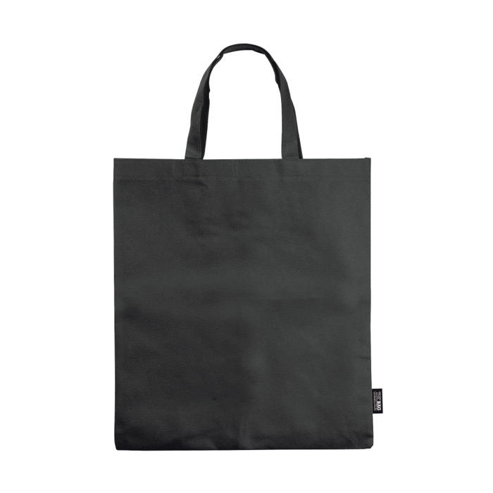 Einfache Non-Woven-Tasche zum Einkaufen als Werbeartikel, 80 g/m2 farbe schwarz zweite Ansicht