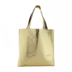 Glänzende Non-Woven-Tasche in Silber oder Gold, 90 g/m2 farbe gold erste Ansicht