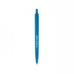 Billiger einfarbiger Kugelschreiber in lebendigen Farben mit blauer Tinte farbe hellblau Ansicht mit Druckbereich