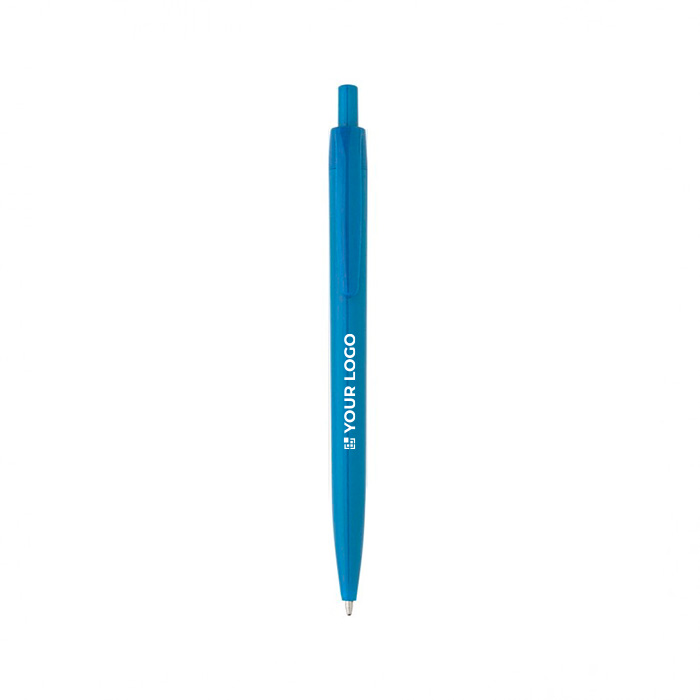 Billiger einfarbiger Kugelschreiber in lebendigen Farben mit blauer Tinte