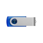 USB-Stick mit transparentem Gehäuse mit silberfarbenem Clip farbe blau