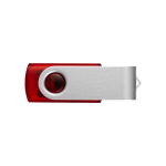 USB-Stick mit transparentem Gehäuse mit silberfarbenem Clip farbe rot