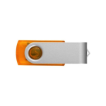 USB-Stick mit transparentem Gehäuse mit silberfarbenem Clip farbe orange