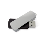 Drehbarer USB-Stick aus Aluminium mit großer Fläche für den Druck farbe schwarz