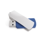 Drehbarer USB-Stick aus Aluminium mit großer Fläche für den Druck farbe blau