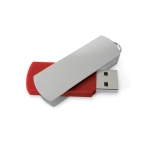 Drehbarer USB-Stick aus Aluminium mit großer Fläche für den Druck farbe rot