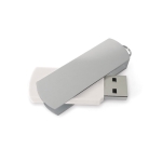 Drehbarer USB-Stick aus Aluminium mit großer Fläche für den Druck farbe weiß