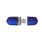 USB-Stick in Form einer matten Kunststoff-Kapsel als Werbemittel farbe blau