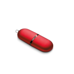 USB-Stick in Form einer matten Kunststoff-Kapsel als Werbemittel farbe rot