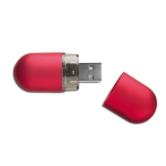 USB-Stick in Form einer matten Kunststoff-Kapsel als Werbemittel farbe rot