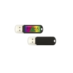 Günstiger USB-Stick aus Kunststoff, Logo mit Resin-Druck auf Gehäuse farbe schwarz