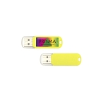 Günstiger USB-Stick aus Kunststoff, Logo mit Resin-Druck auf Gehäuse farbe gelb