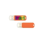 Günstiger USB-Stick aus Kunststoff, Logo mit Resin-Druck auf Gehäuse farbe orange