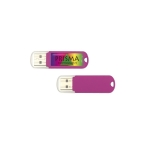 Günstiger USB-Stick aus Kunststoff, Logo mit Resin-Druck auf Gehäuse farbe pink