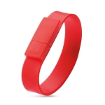 Bedrucktes USB-Armband aus Silikon als Werbegeschenk farbe rot