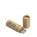 Zylindrischer USB-Stick aus recyceltem Karton als Messegeschenk