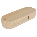 Holz-USB-Memorystick als Öko-Werbemittel mit Gravur oder Siebdruck farbe heller holzton