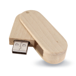 Holz-USB-Memorystick als Öko-Werbemittel mit Gravur oder Siebdruck farbe heller holzton