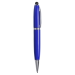 Elegante USB-Kugelschreiber mit USB-Touch-Pointer mit Aufdruck farbe blau