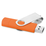 Dualer USB-Stick mit A- und C-Anschluss in vielen Farben bedrucken farbe orange