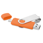 Dualer USB-Stick mit A- und C-Anschluss in vielen Farben bedrucken farbe orange