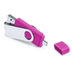 Dualer USB-Stick mit A- und C-Anschluss in vielen Farben bedrucken farbe pink