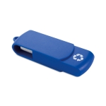 Drehbarer USB-Stick aus recyceltem Kunststoff für nachhaltiges Image farbe blau