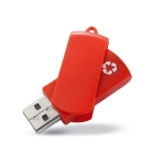 Drehbarer USB-Stick aus recyceltem Kunststoff für nachhaltiges Image farbe rot