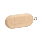 USB-Stick 3.0 aus Holz in ovaler Form mit Magnetverschluss bedrucken farbe heller holzton