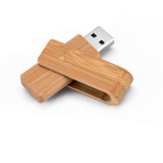 Nachhaltiger drehbarer USB-Stick aus Bambusholz als Werbemittel farbe dunkler holzton