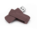 Nachhaltiger drehbarer USB-Stick aus Bambusholz als Werbemittel farbe mahagoni