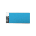 Minimalistischer USB-Stick aus Aluminium mit Magnetverschluss mit Logo farbe hellblau