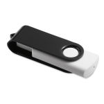 Drehbarer USB-Stick 3.0 mit weißem Gehäuse und farbigem Clip farbe schwarz