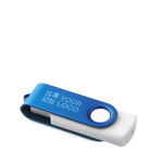 Drehbarer USB-Stick 3.0 mit weißem Gehäuse und farbigem Clip