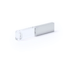 USB-Stick aus Metall und Glas mit Ihrem Logo in LED-Licht farbe silber