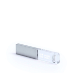 USB-Stick aus Metall und Glas mit Ihrem Logo in LED-Licht