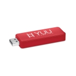 Moderner USB-Stick in 4 Farben mit beleuchtendem Logo farbe rot