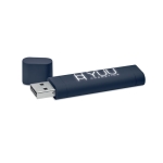 Länglicher eleganter USB mit lasergraviertem Logo, das leuchtet farbe blau