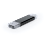 Metall-USB-Stick mit Komplettanschluss farbe schwarz