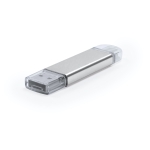 Metall-USB-Stick mit Komplettanschluss farbe silber