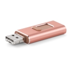 Matt glänzender USB-Stick aus Metall mit Schiebemechanismus farbe rosa