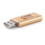 Matt glänzender USB-Stick aus Metall mit Schiebemechanismus farbe gold