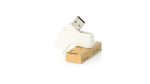 Bedruckbarer USB-Stick mit Gehäuse und Clip aus Weizenrohr und ABS farbe beige