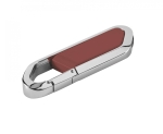 USB-Stick mit Karabiner-Anhänger als Werbegeschenk für Messebesucher farbe bordeaux