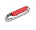 USB-Stick mit Karabiner-Anhänger als Werbegeschenk für Messebesucher farbe rot