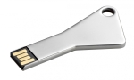 Flacher USB-Stick aus Metall in Schlüsselform als Giveaway farbe silber