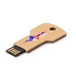 Bedruckbarer USB-Stick in Schlüsselform aus recyceltem Karton farbe natürliche farbe