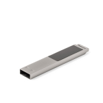 Flacher USB-Stick aus Metall mit beleuchtetem Logo als Giveaway farbe silber