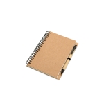 Notizbuch aus recyceltem Blankopapier mit Kuli, B6 farbe beige