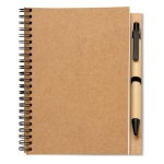 Notizbuch aus recyceltem Blankopapier mit Kuli, B6 farbe beige